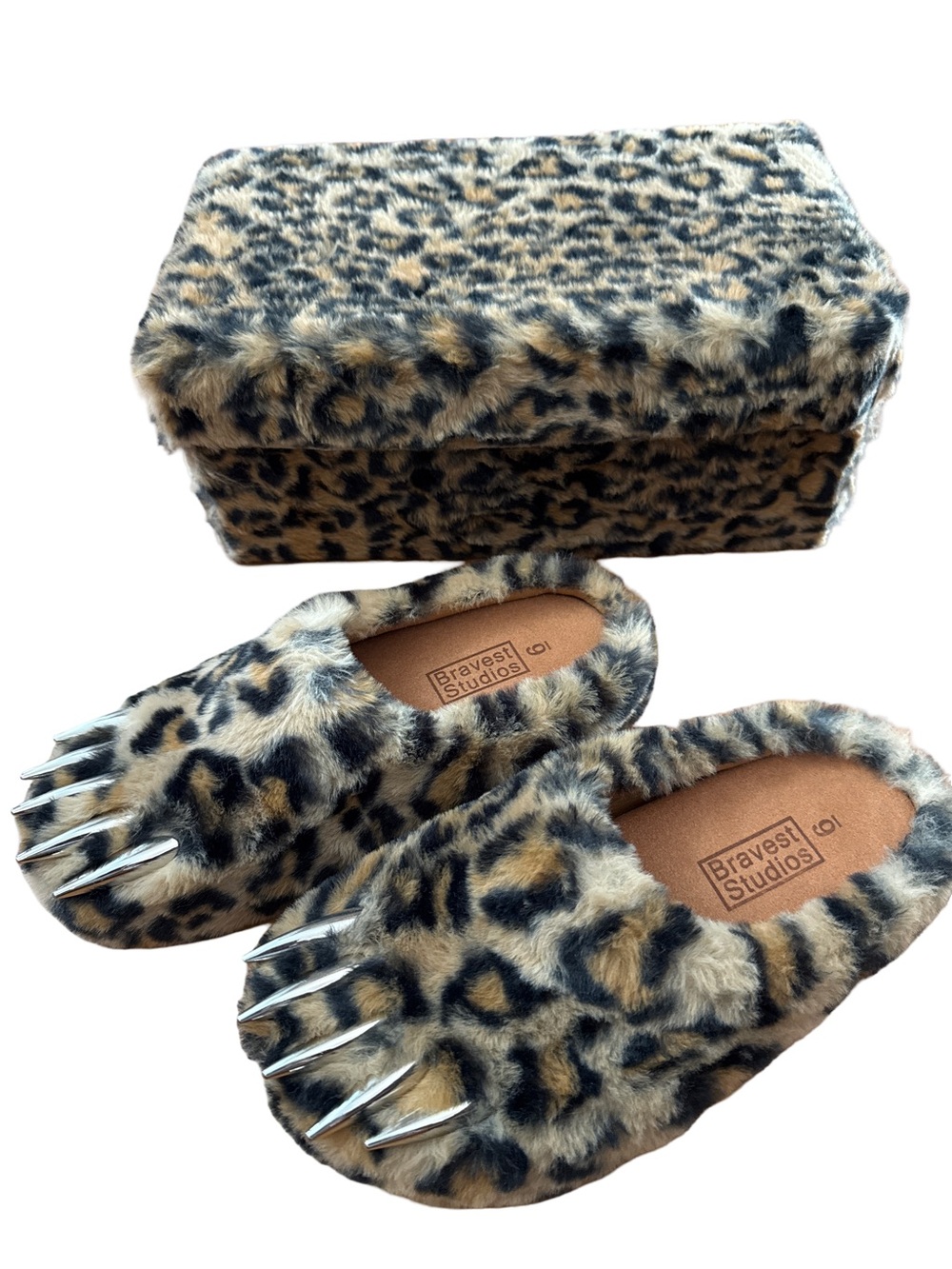 Bravest Studios Bear Claw Leopard Men’s/Unisex Slides Fur Size 6 New Stock X Vrf